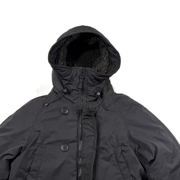 Uniqlo‎ Down Jacket Black Womens Sz 4 Fleece Lined Hood Winter Coat Parka - Picture 6 of 12